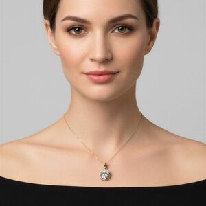 Elegant Gold and Silver Pendant Necklace